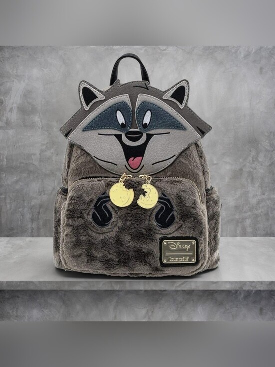 Loungefly Handbags - RARE Loungefly Disney Plush Meeko  Racoon Pocahontas Backpack 🩶